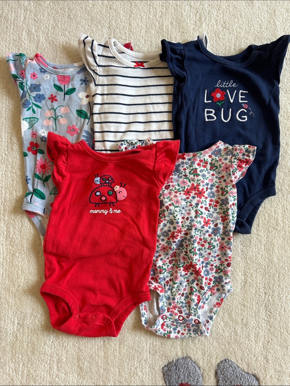 Carter's Baby Girl 5-Pack One-Piece Bodysuits - Lady Bug Theme